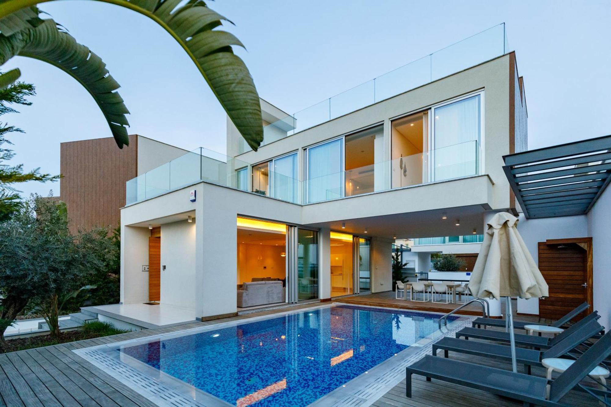 Seaview Luxury Villa Jacuzzi & Pool! 2 Min Beach Protarász Kültér fotó