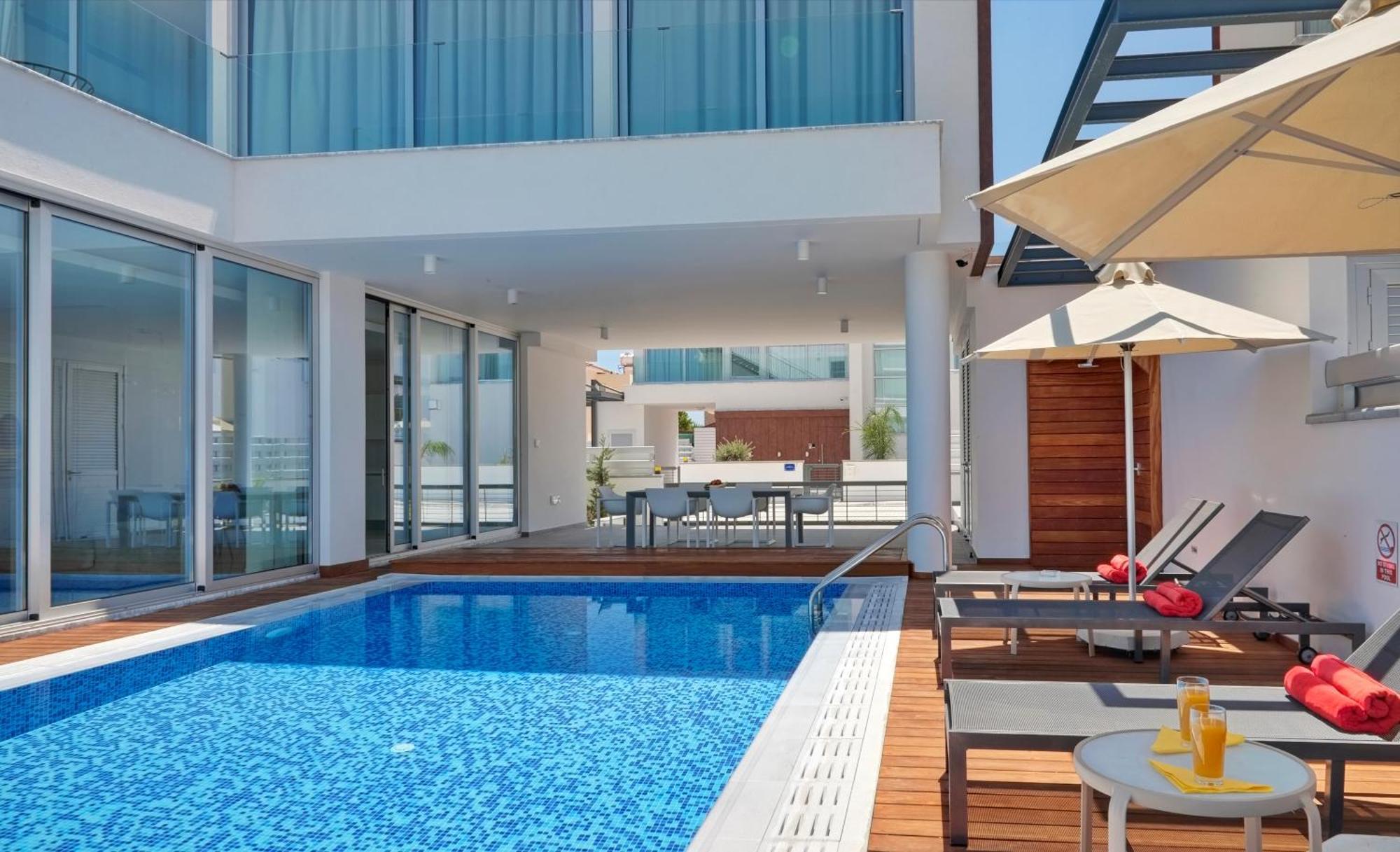 Seaview Luxury Villa Jacuzzi & Pool! 2 Min Beach Protarász Kültér fotó
